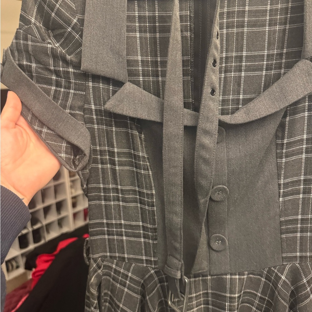 Voodoo Vixen Ella Gray Plaid Dress - Picture 4 of 4